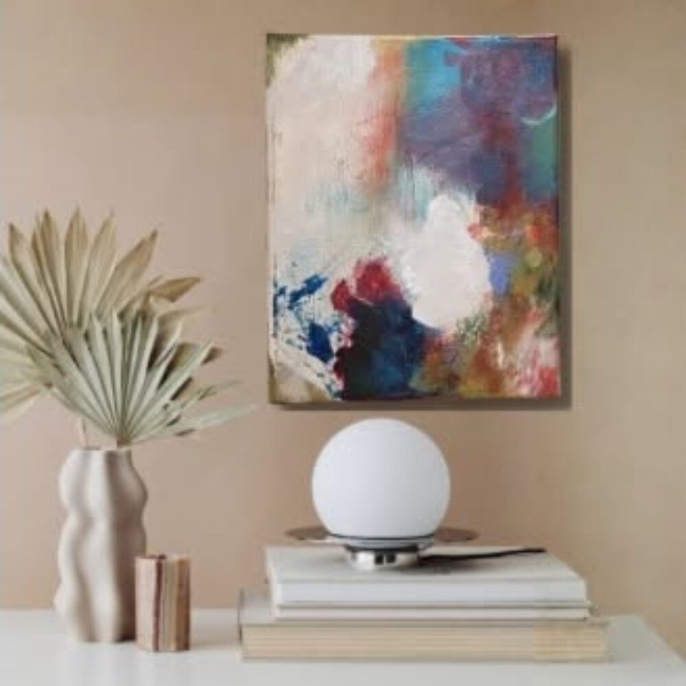 Original modern abstract acrylic painting on canvas. Size: 8 x 10 inches